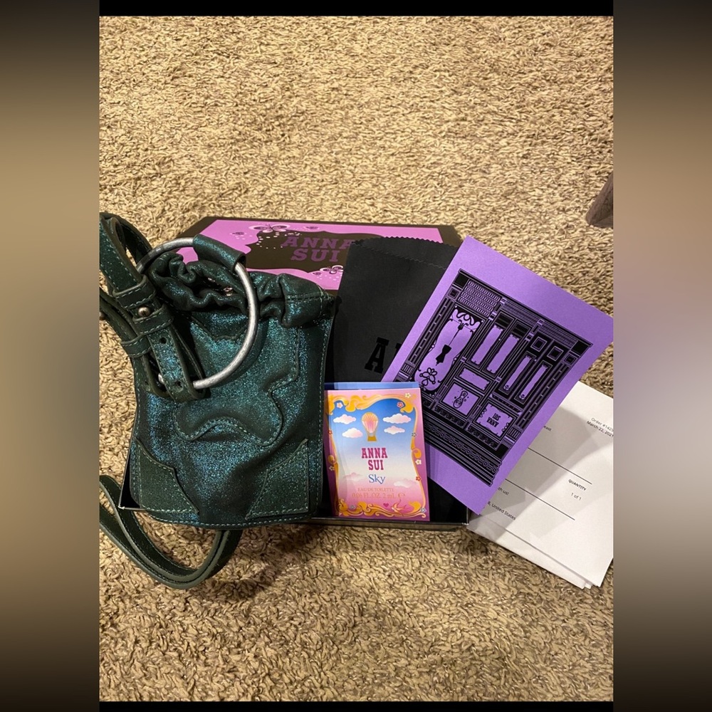 Anna Sui green leather bag